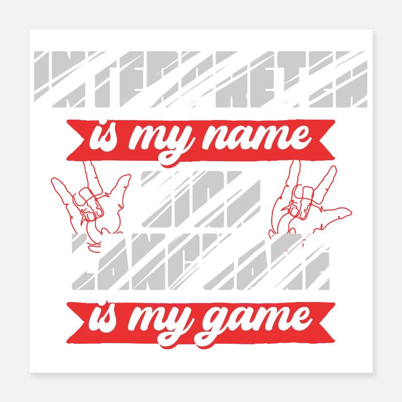 ASL Sign Language Interpreter Sign Language Poster 16" x 16" (40x40 cm)