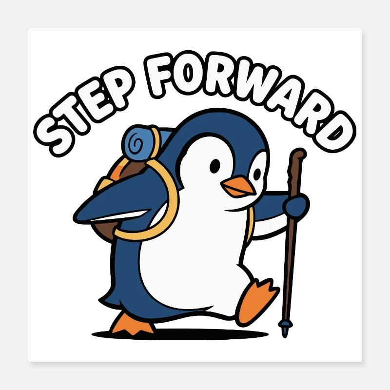Forward Step Penguin Poster 16" x 16" (40x40 cm)