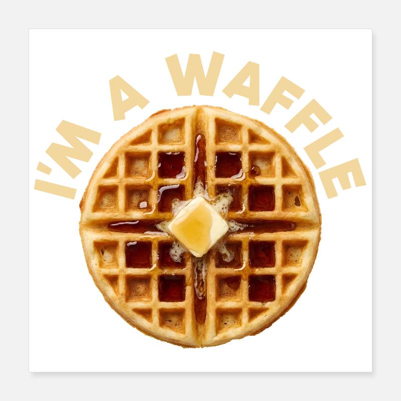 Ich bin ein Waffel-Kostüm Frühstück Halloween Waff Poster 40x40 cm