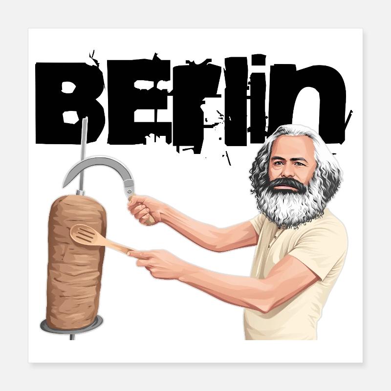 Berlin Döner Marx Poster 40x40 cm