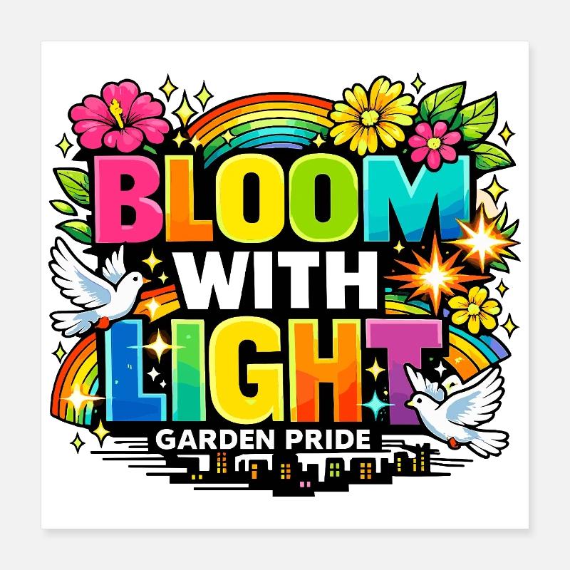 Déclaration florale de fierté de jardin Bloom With Light Poster 40 x 40 cm