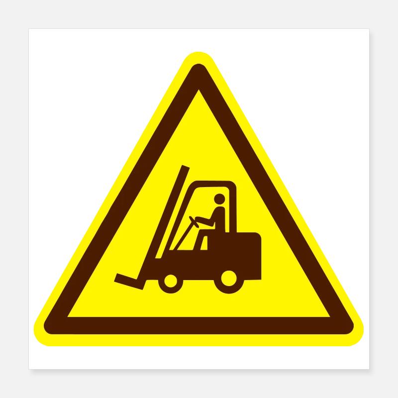 Gabelstapler Schild (Farben anpassbar!) Poster 40x40 cm