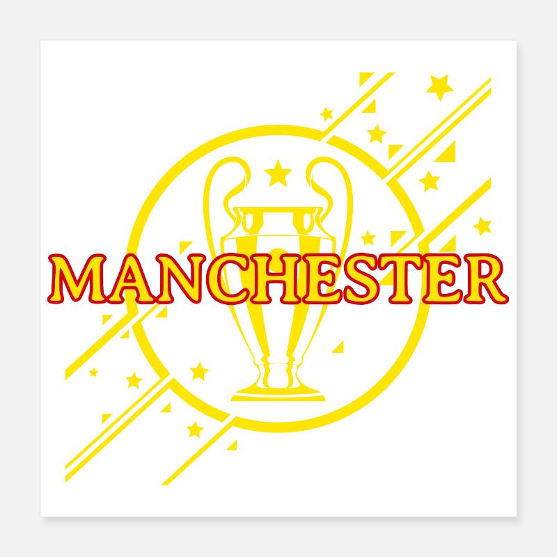 Manchester Yellow Poster 16" x 16" (40x40 cm)
