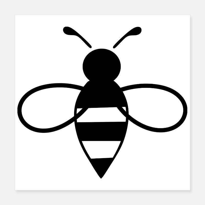 Bee black Poster 16" x 16" (40x40 cm)