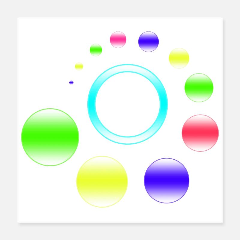 Neon Orbit Ringburst Poster 16" x 16" (40x40 cm)