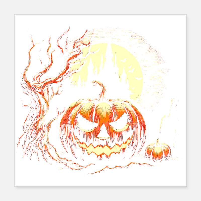 Halloween Pumpkin Poster 16" x 16" (40x40 cm)