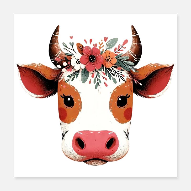 Vache Poster 40 x 40 cm