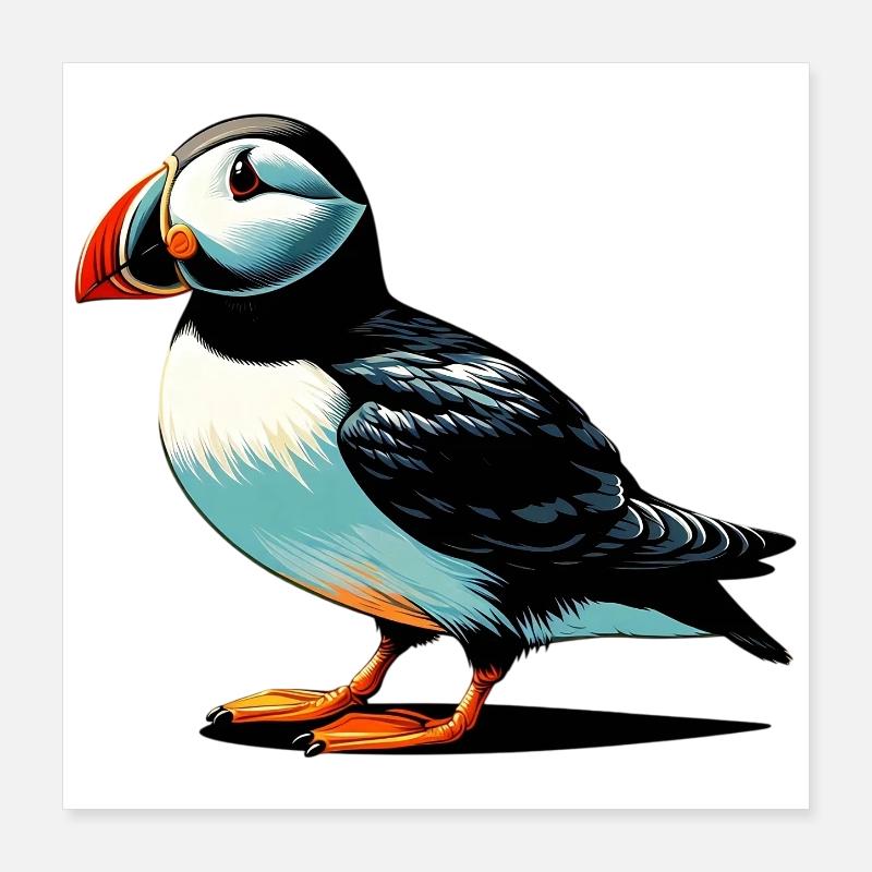 Puffin Poster 16" x 16" (40x40 cm)