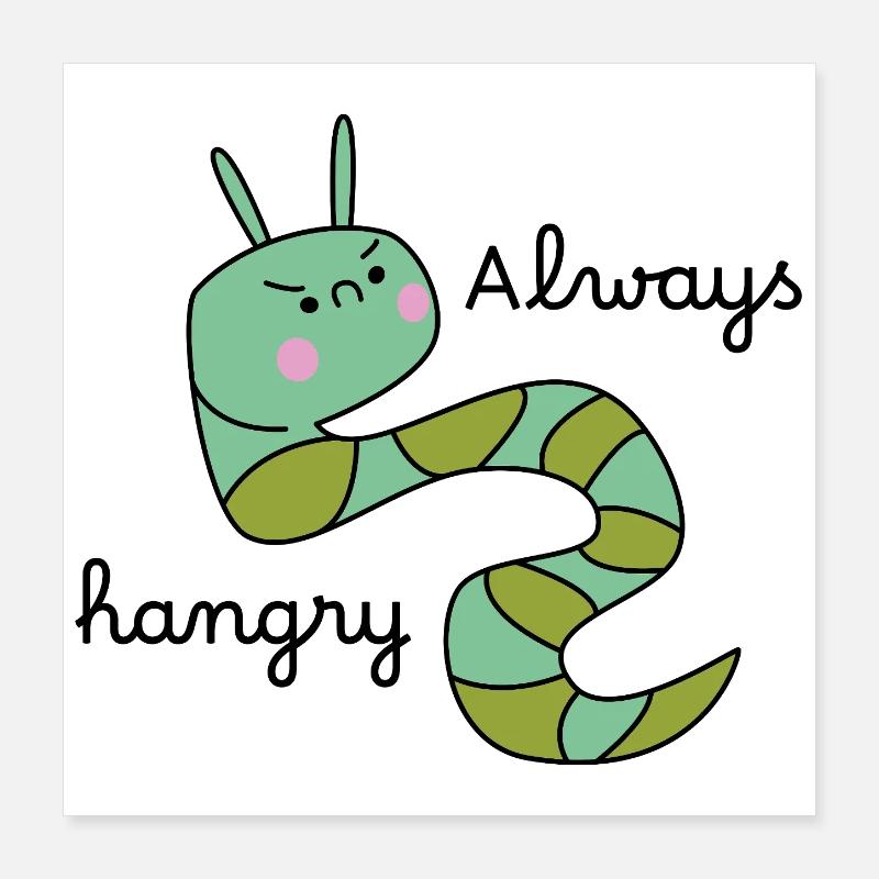 Grumpy Caterpillar – Lustige Cartoon-Raupe Poster 40 x 40 cm