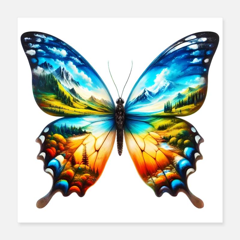 Papillon Poster 40 x 40 cm