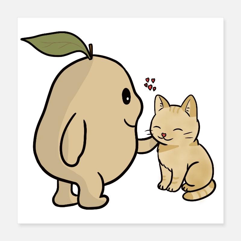 Tama et Cat Poster 40 x 40 cm