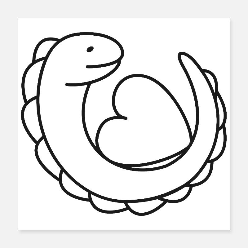Echse mit Herz – Gecko, Liebe & Schutzsymbol Poster 40x40 cm