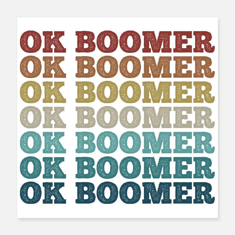 Boomer Arc En Ciel Retro Poster 40 x 40 cm