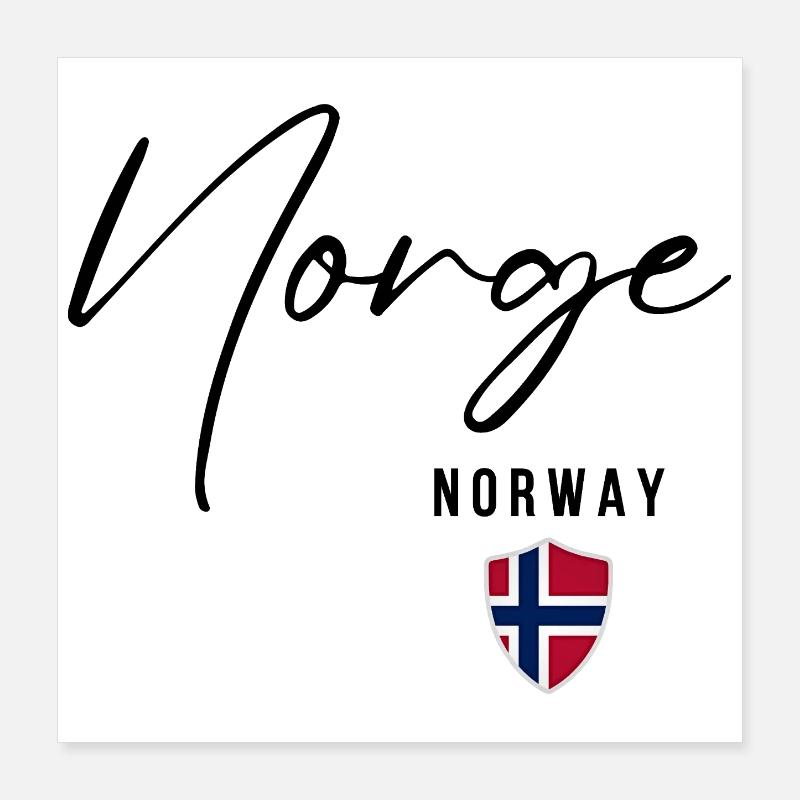 Elegantes Design Norwegen, ich liebe Norwegen Poster 40x40 cm