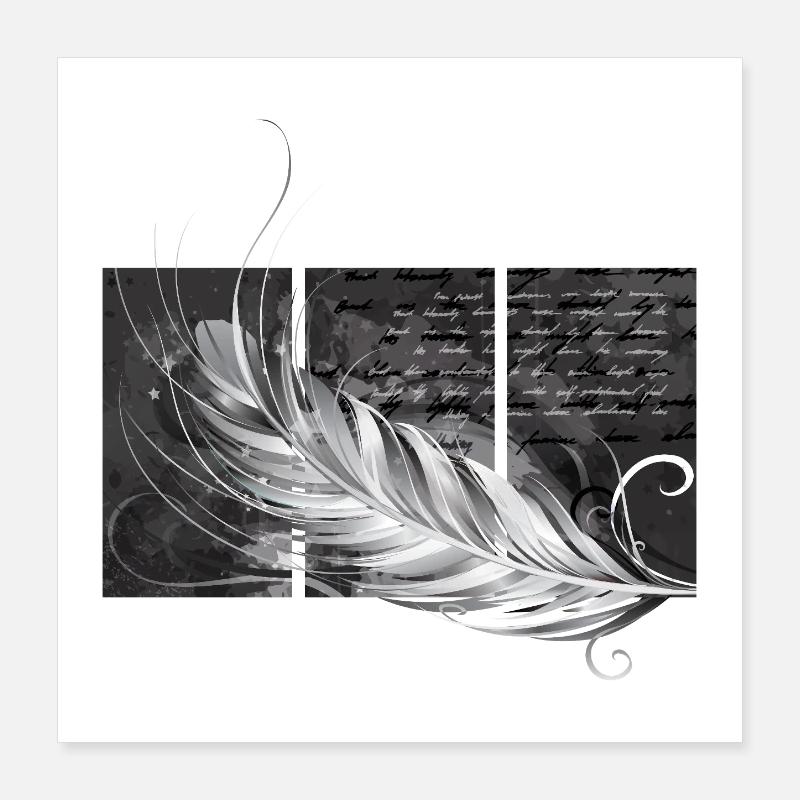 Feder-Triptychon Poster 40x40 cm