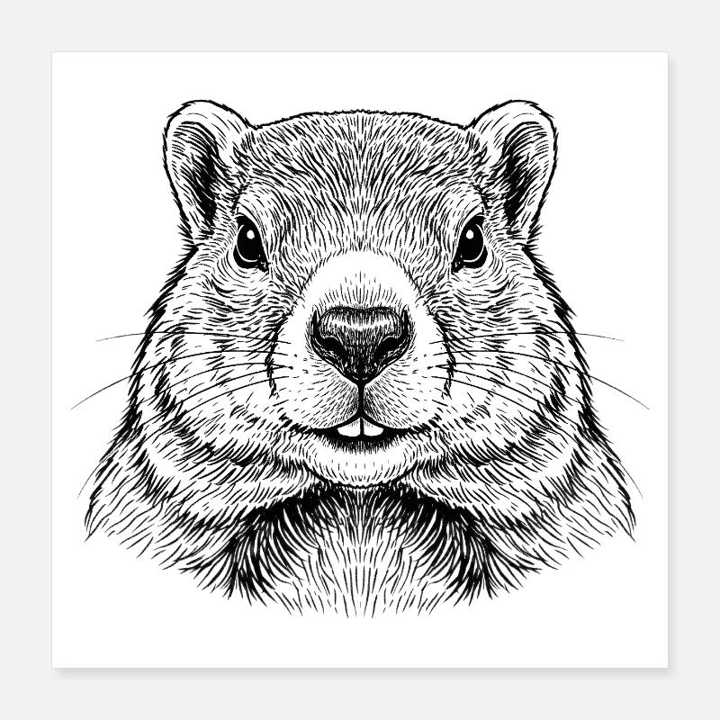 Murmeltier Poster 40x40 cm