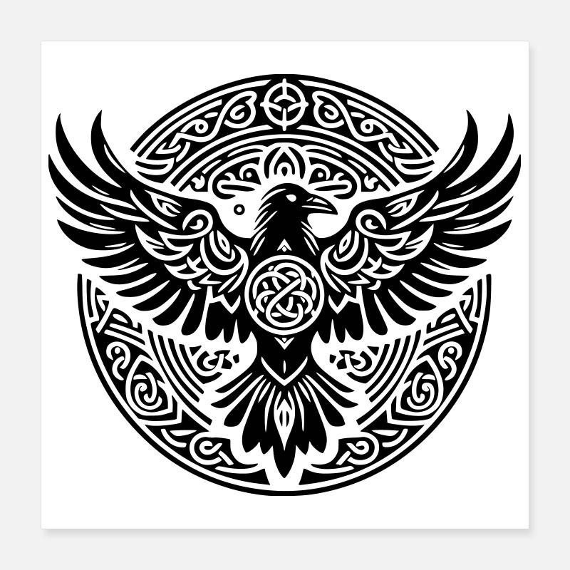 Raven Triskel – Schwarze Stille Poster 40x40 cm
