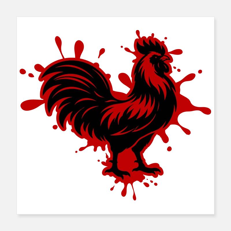 Hahn Klecks Poster 40x40 cm
