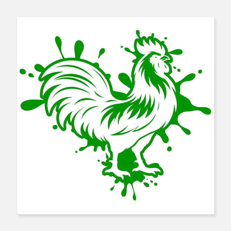 Hahn Klecks Poster 40x40 cm