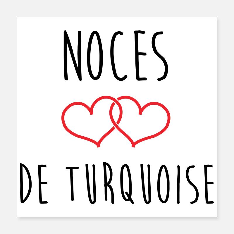 Noces de Turquoise 18 ans de mariage Poster 40 x 40 cm