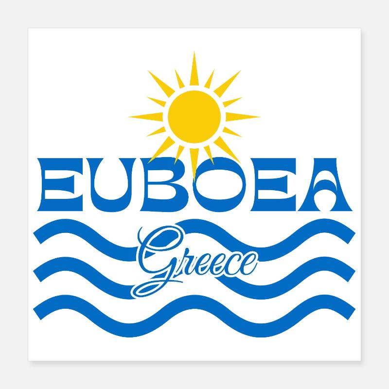 Logo des Sun Waves en Eubée Grèce Poster 40 x 40 cm