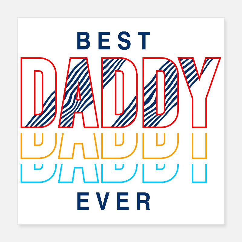 Best Dad Ever Retro Shirt Poster 16" x 16" (40x40 cm)