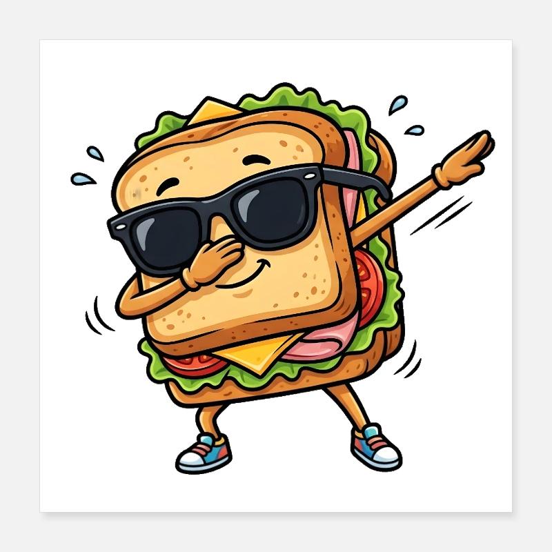 Sandwich à tamponner Poster 40 x 40 cm