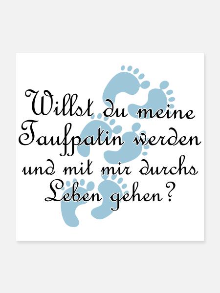 Taufpatin Patin Goli Geschenk Farbe frei wählbar - Poster 40x40 cm - Weiß - Vorne