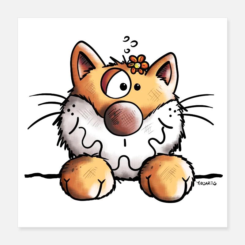 Mignon Chaton Poster 40 x 40 cm