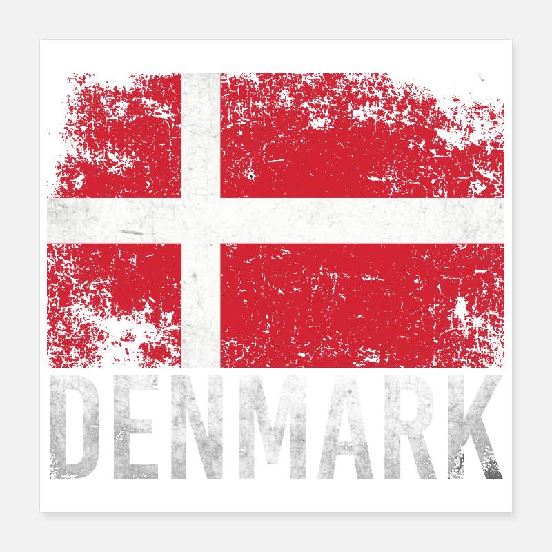 Danemark Grunge Drapeau Danemark Design Poster 40 x 40 cm