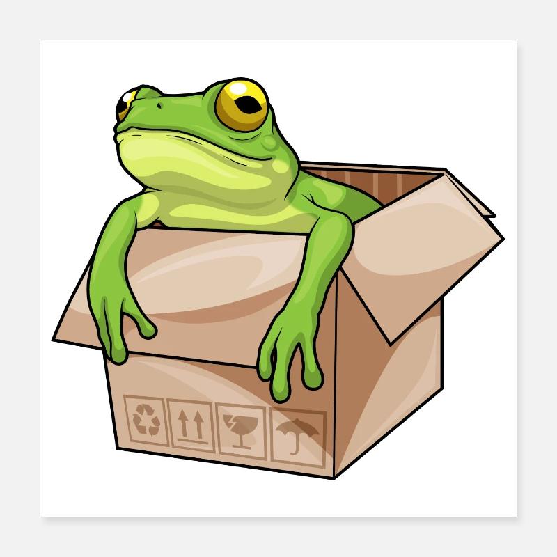 Carton grenouille Poster 40 x 40 cm