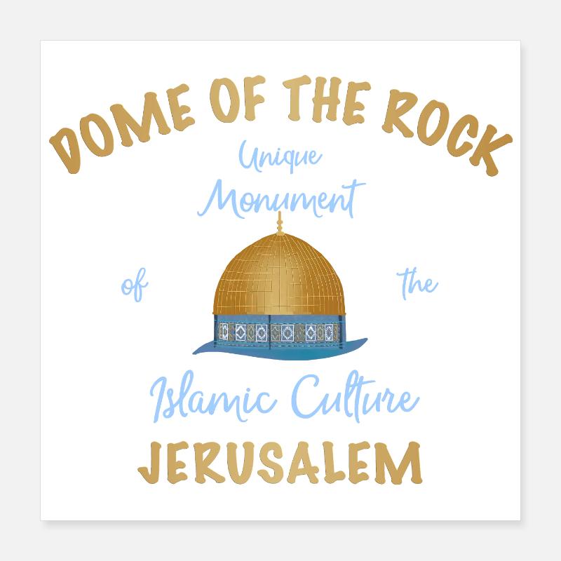 Dôme du Rocher sur le Mont du Temple, Jérusalem Poster 40 x 40 cm