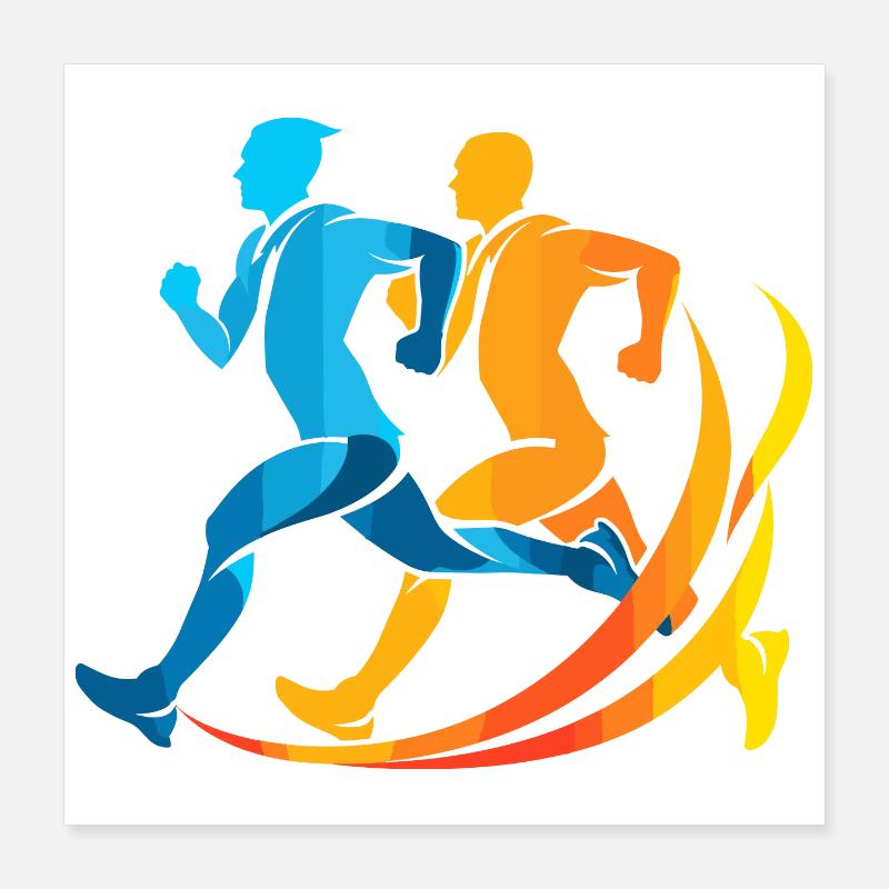 Look de bande dessinée de jogging Poster 40 x 40 cm