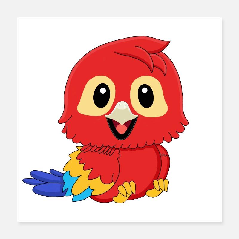Parrot Red Macaw Poster 16" x 16" (40x40 cm)