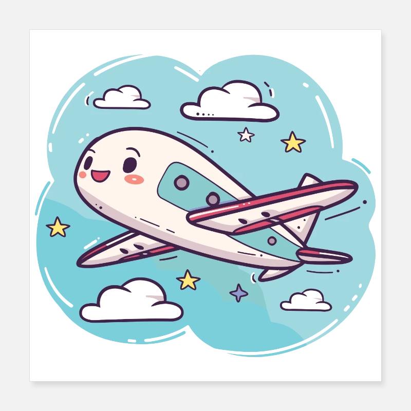 Airplane Comic Look Poster 16" x 16" (40x40 cm)