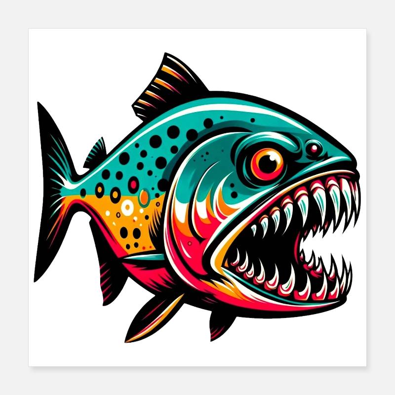 Piranha Poster 40 x 40 cm
