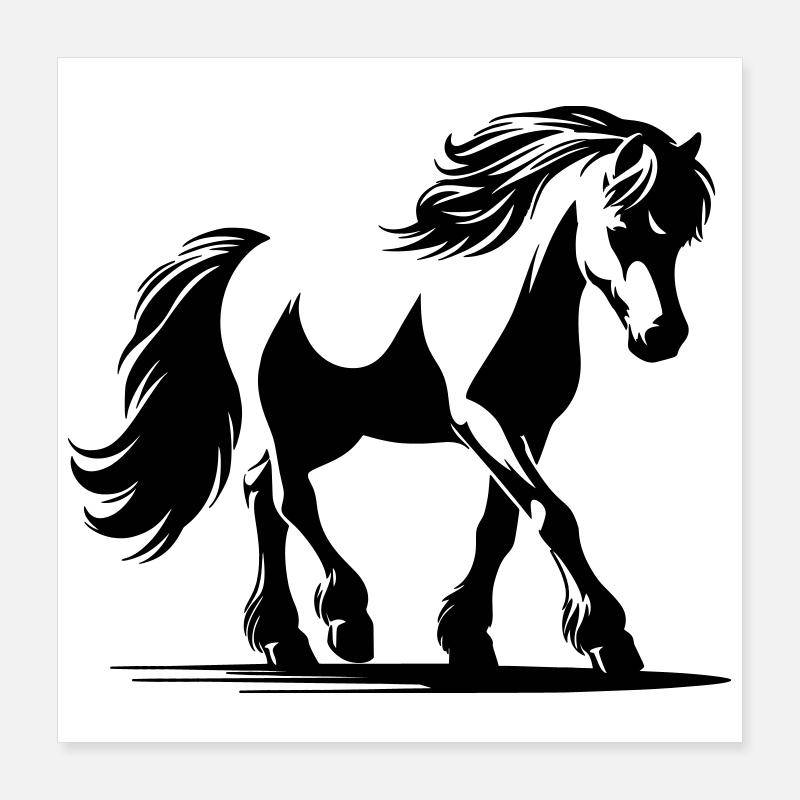 Horse German Riding Pony Poster 16" x 16" (40x40 cm)