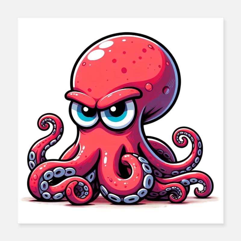 Krake Poster 40x40 cm