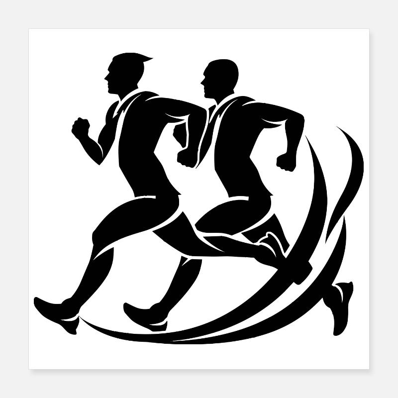 Jogger Drawing Poster 16" x 16" (40x40 cm)