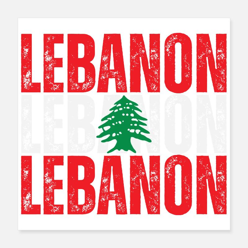 Flagge des Libanon, libanesischer Stolz Poster 40x40 cm