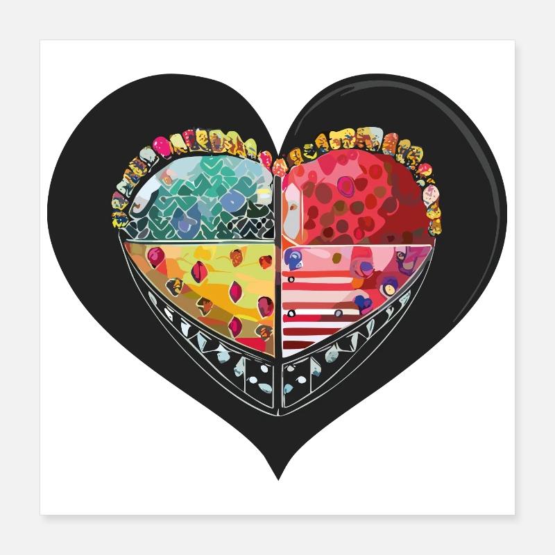 Herz_3 Poster 40x40 cm