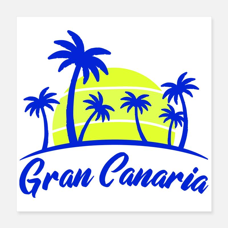 Gran Canaria sunset with palm trees Poster 16" x 16" (40x40 cm)