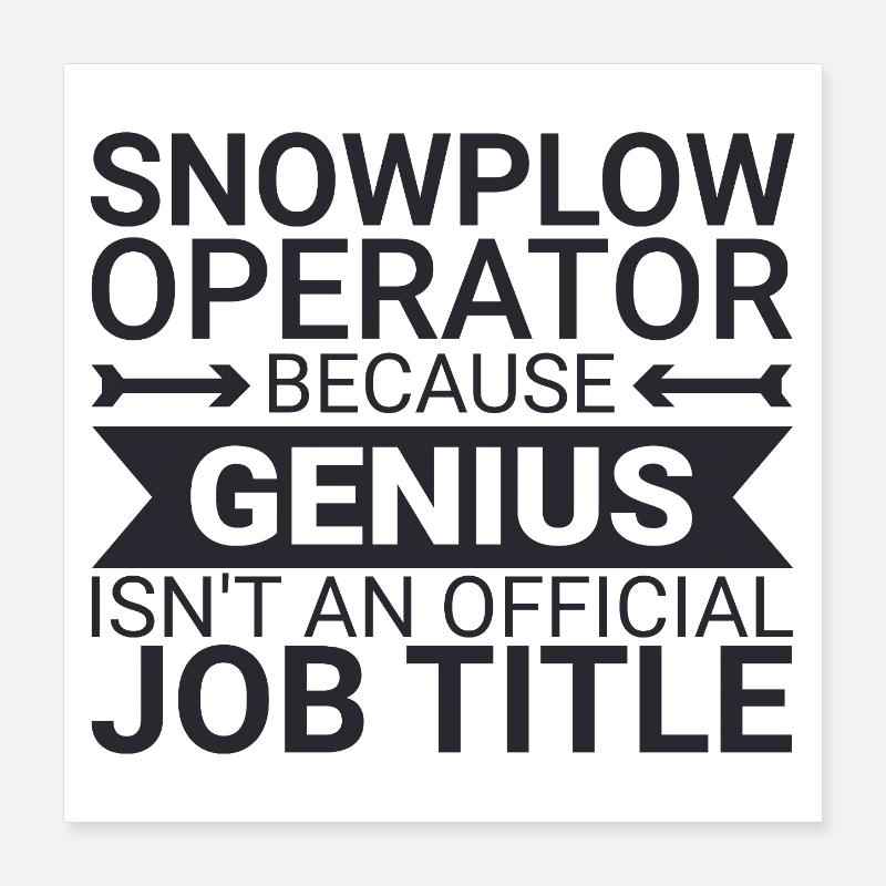 Snowplow Operator Genius Schneepflugfahrer Poster 40x40 cm