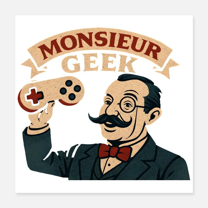 Mr. Geek Retro Spil Poster 40x40 cm