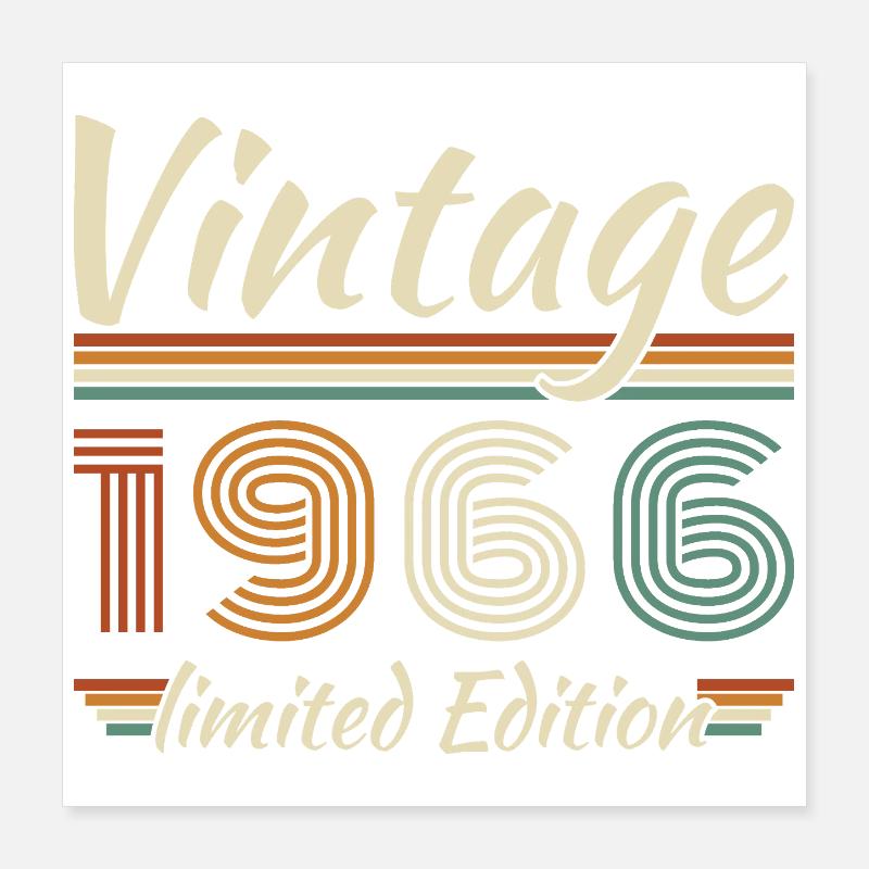1966 Vintage Retro Geburtstagsgeschenk Poster 40x40 cm