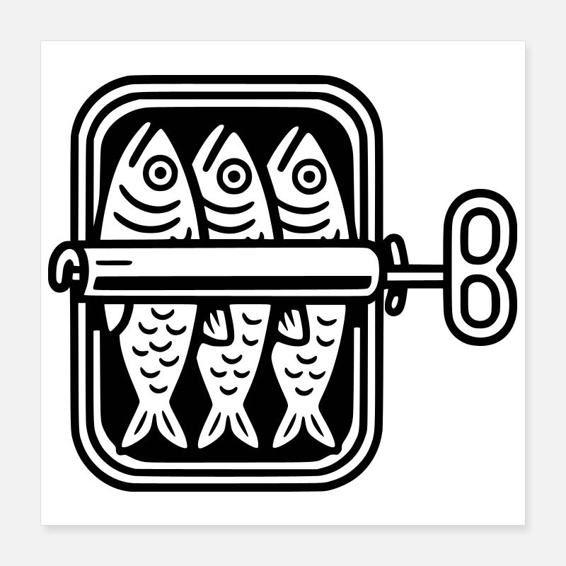 sardinen dose Poster 40x40 cm