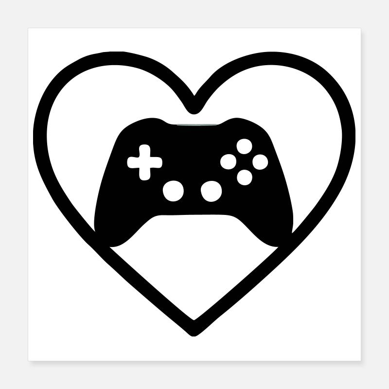 Gaming Heart – Gamer-Style-Controller Poster 40x40 cm