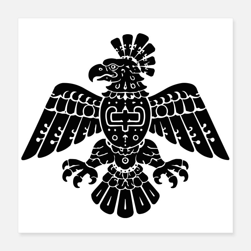 Aztekischer Adler Tribal Muster Poster 40x40 cm
