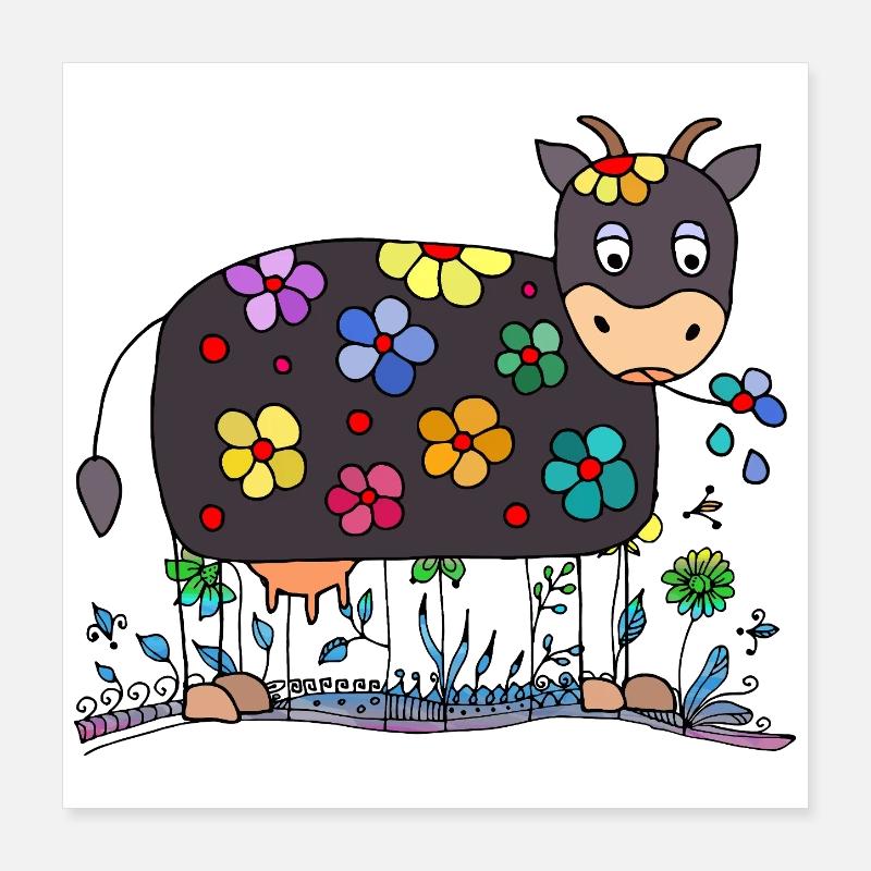 Vache Poster 40 x 40 cm