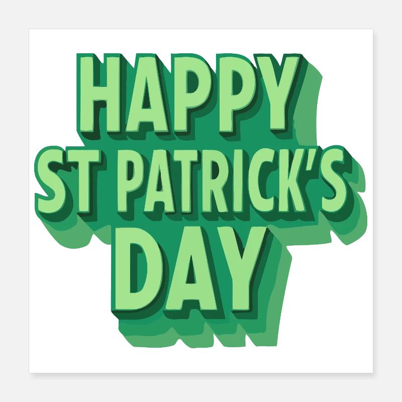 Joyeux Saint-Patrick Vert Pop Art Poster 40 x 40 cm